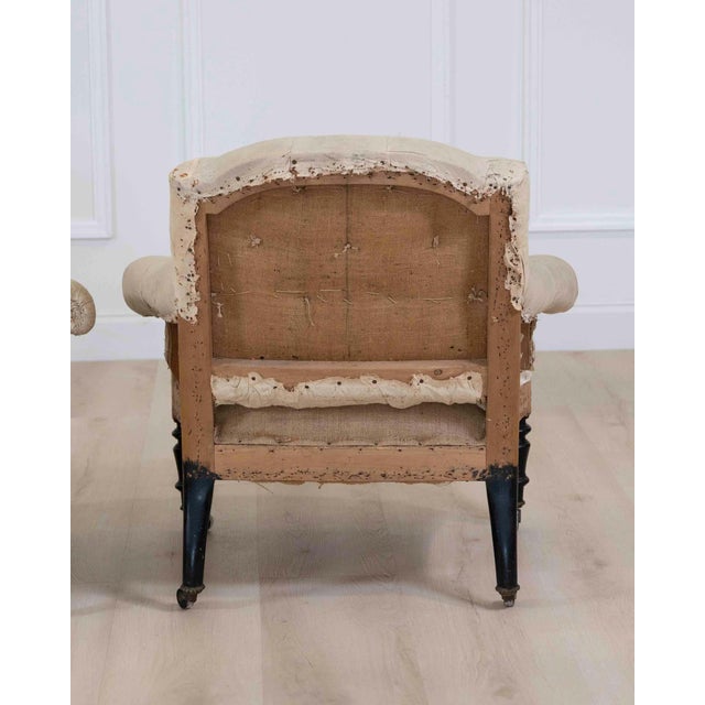 Wood Small Pair of 19th Century Napoleon III Chairs, Ready to Upholster For Sale - Image 7 of 8