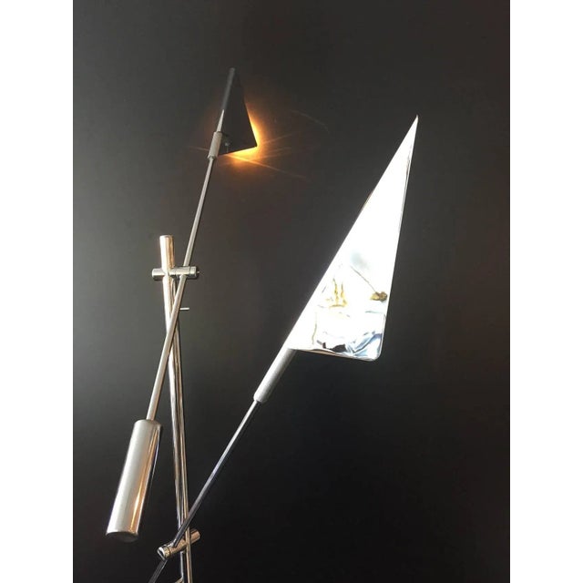 Kovacs Chrome Floor Lamp by Harry Allen for Kovacs Lighting For Sale - Image 4 of 8