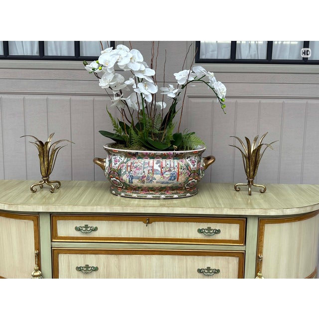 Vintage Hekman Copely Place Buffet Sideboard Hand Painted and Gilded For Sale - Image 14 of 17
