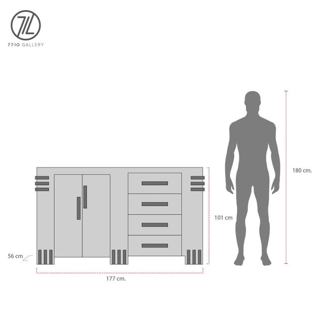 Original Art Deco Credenza, Mexico, 1930s For Sale - Image 6 of 6