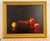 Spectacular vintage Italian still life with apples chromolithograph in gold frame.