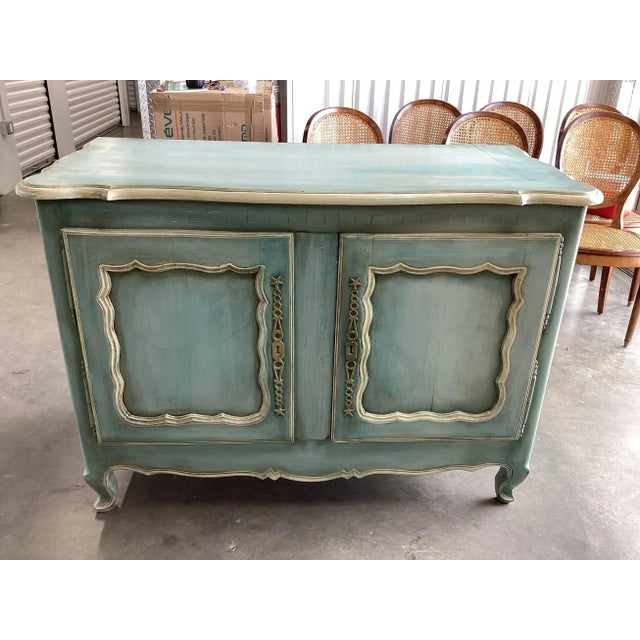 Antique French 19th C. Painted Buffet For Sale - Image 4 of 9