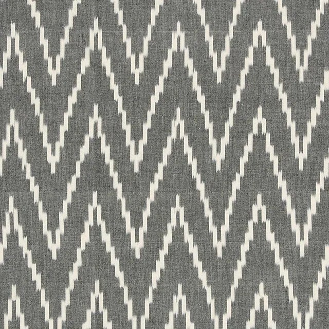 Sample - Schumacher Kasari Ikat Fabric in Graphite For Sale