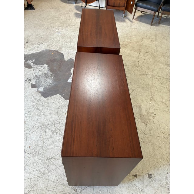 Mid Century Modern Brazilian Rosewood Locking Filing Cabinets - A Pair For Sale - Image 4 of 8