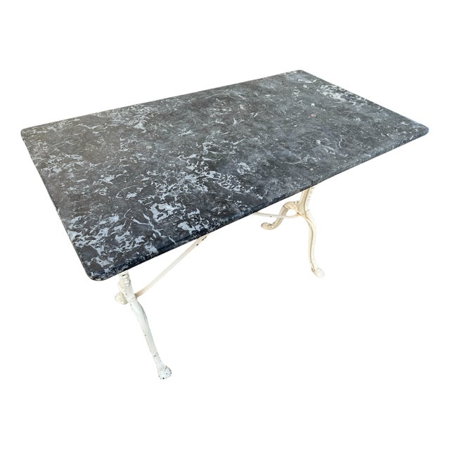 Antique French Cast Iron & Marble Bistro Table, 1900s For Sale