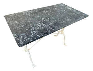 Antique French Cast Iron & Marble Bistro Table, 1900s