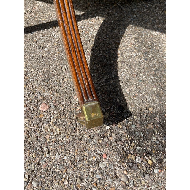 American Antique 1920s Mahogany Double Pedestal Dining Table – 88" X 45" – Brass Casters For Sale - Image 3 of 6