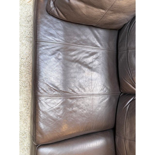 Stockholm Leather Sofa, Black For Sale - Image 9 of 12