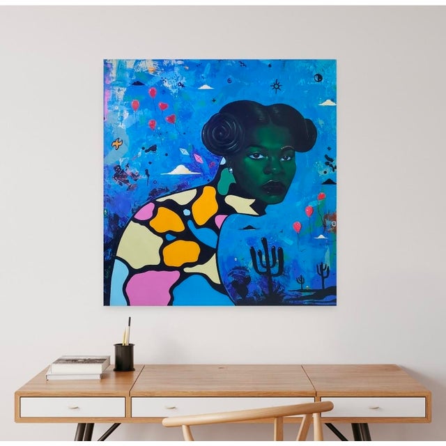 Contemporary Oreke Akanji Bolaji, Surrealism, Unique, Contemporary, Modern, Painting by (2023) Acrylic on Canvas For Sale - Image 3 of 3