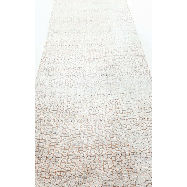 Modern Modern Cracked Ground Design Hand-Knotted Silk Runner by Doris Leslie Blau For Sale - Image 3 of 8