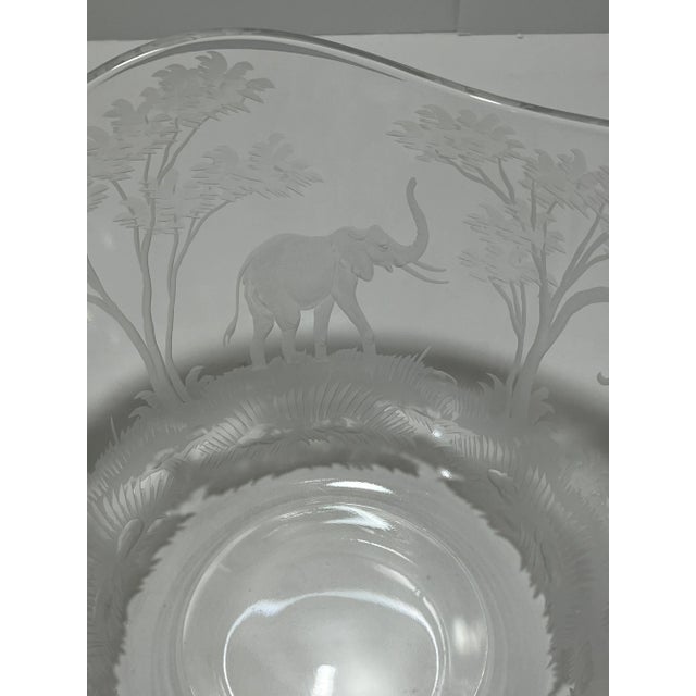 1980s “Big 5” Queen Lace Crystal African Safari Bowl For Sale - Image 11 of 12