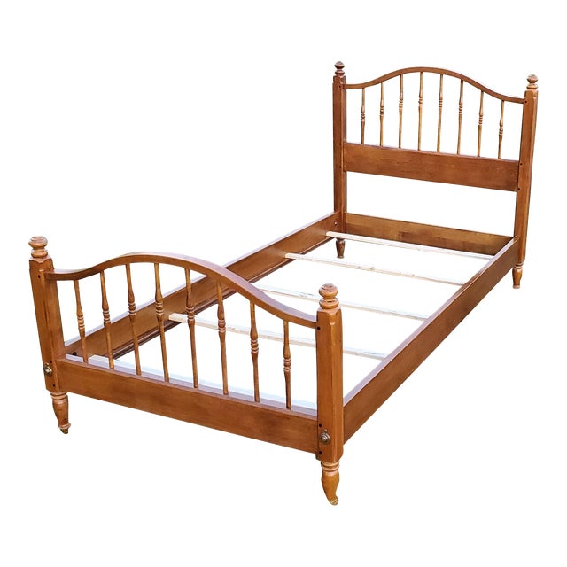 Ethan Allen Circa 1776 Spice Maple Wood Twin Spindle Bed Chairish