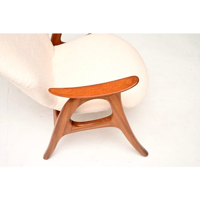 Cream Vintage Danish Teak Lounge Chair by Aage Christiansen for Erhardsen & Andersen, 1960 For Sale - Image 8 of 11