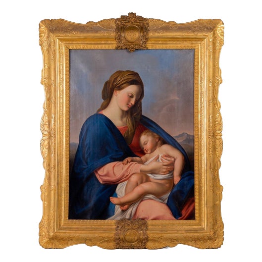Antonio Boldini, Madonna And Child, 1849; Oil On Canvas, Framed For Sale