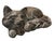 A beautifully detailed vintage cast iron statue depicting a sleeping fox. Captured in a peaceful, curled position, the fox...