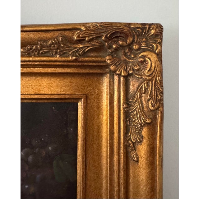 Large Signed Vintage Oil Painting Mother & Child Reading Scene in Ornate Gilt Frame For Sale In Philadelphia - Image 6 of 9