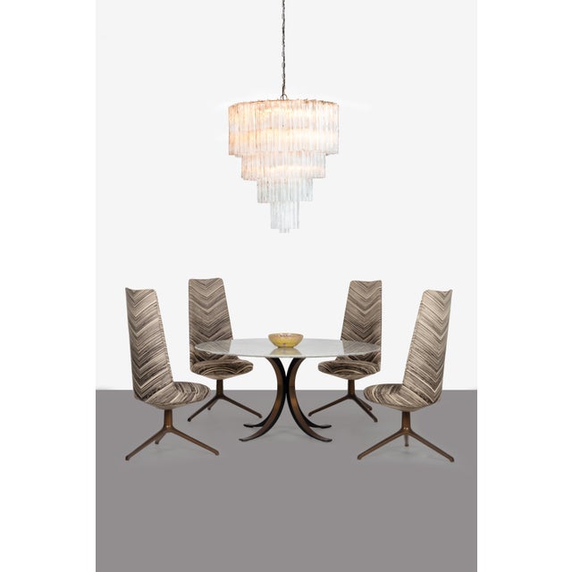 Monumental Tronchi Italian chandelier, four layers of cut clown glass. Measures: Top diameter 32.5 Bottom diameter 8"...