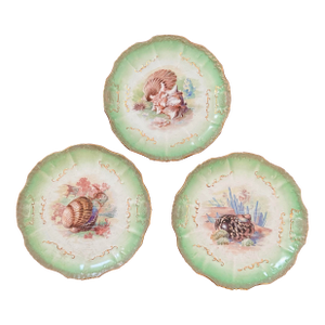 Set of Three! Limoge Style Antique Plates Made in the Usa by East Liverpool Potteries.