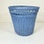 Mid-Century Boho Chic Coastal French Blue Wicker Wastebasket. For Sale - Image 6 of 11
