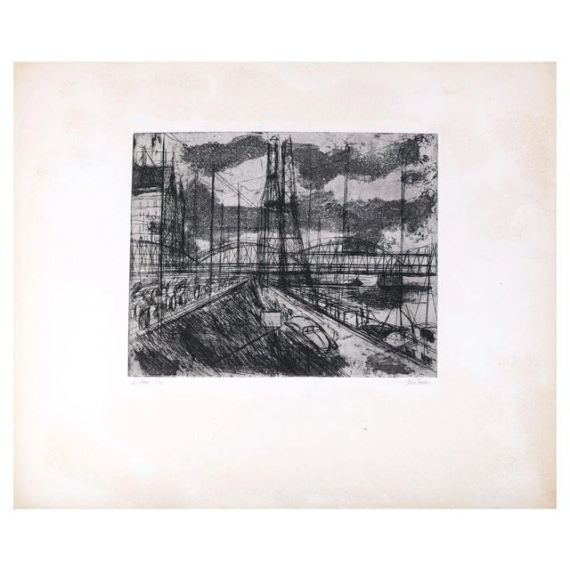 1970s View of Rotterdam - Original Etching by R. Klaveren-Exel - 1970s 1970s For Sale - Image 5 of 5