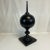Mid-Century Art Deco Large Scale Black Tole Metal Obelisk With Orb Globe. For Sale - Image 6 of 10