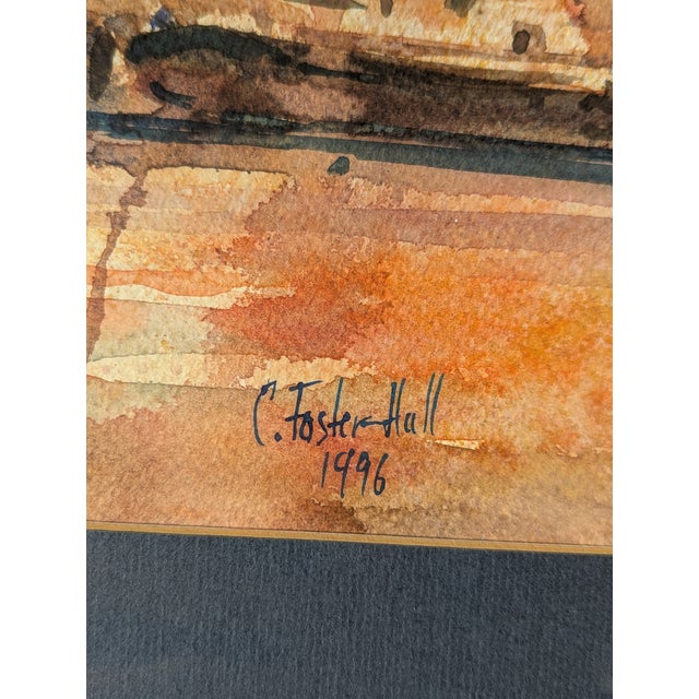 1996 Contemporary Battersea Power Station London Cityscape Watercolor by Charles Foster-Hall, Framed For Sale - Image 4 of 6