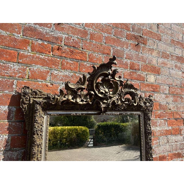 Large Antique 19th Century French Silver/Gilt Mirror For Sale - Image 6 of 8