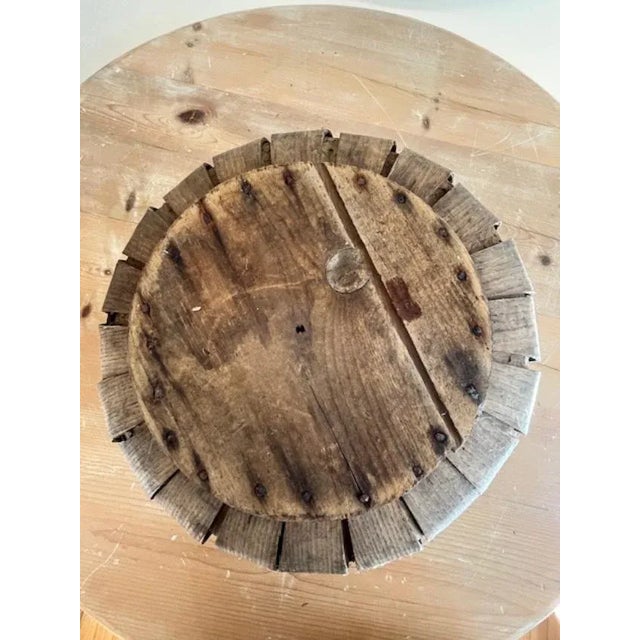 Early 1900s Apple Gathering Oak Splint Basket For Sale - Image 10 of 11