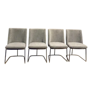Modern Gray and Chrome Dining Chairs Set of 4