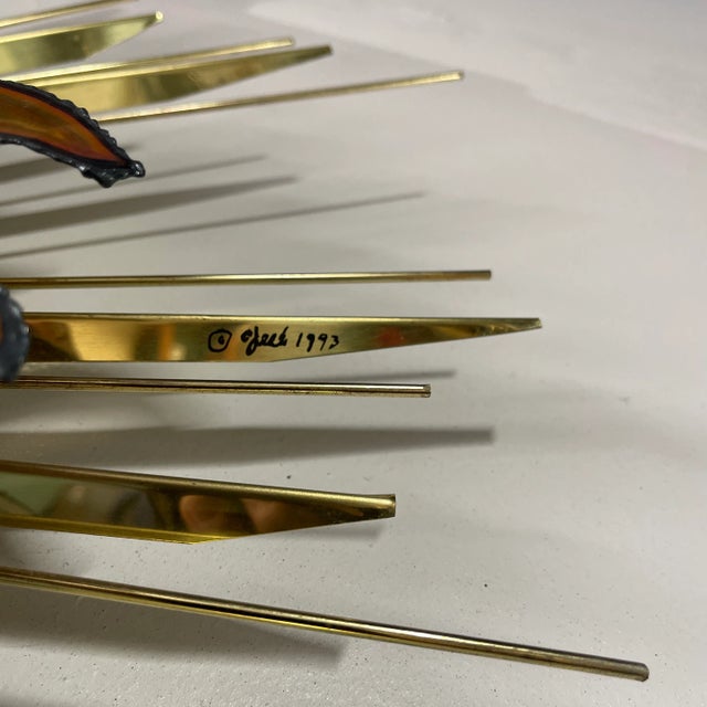 Mid-Century Modern Signed Curtis Jere Sun and Moon Metal Sculpture For Sale - Image 3 of 4