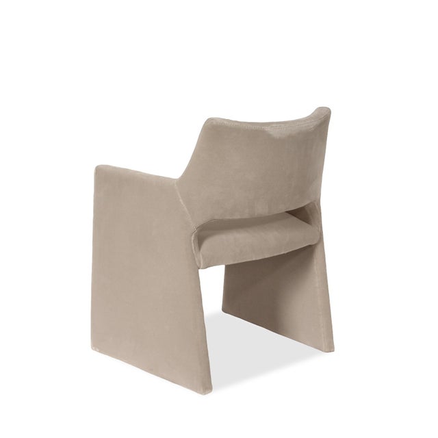 Cb2 Foley Faux Mohair Dove Dining Armchairs, Set of 4 | Chairish