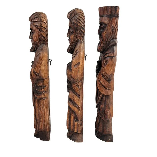 A rare, coherent collection of five carved wooden figures by the renowned bavarian artist franz keller. sourced from a...