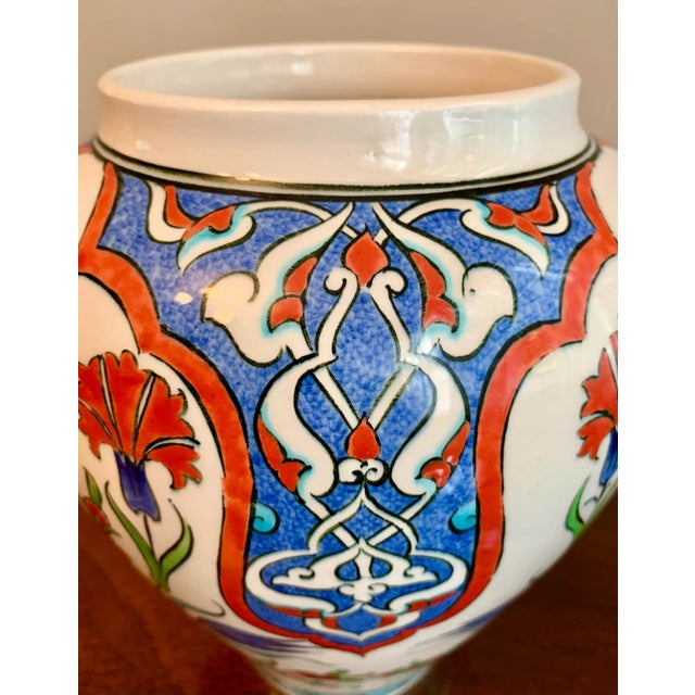 Vintage Handprinted Turkish Urn For Sale - Image 4 of 12