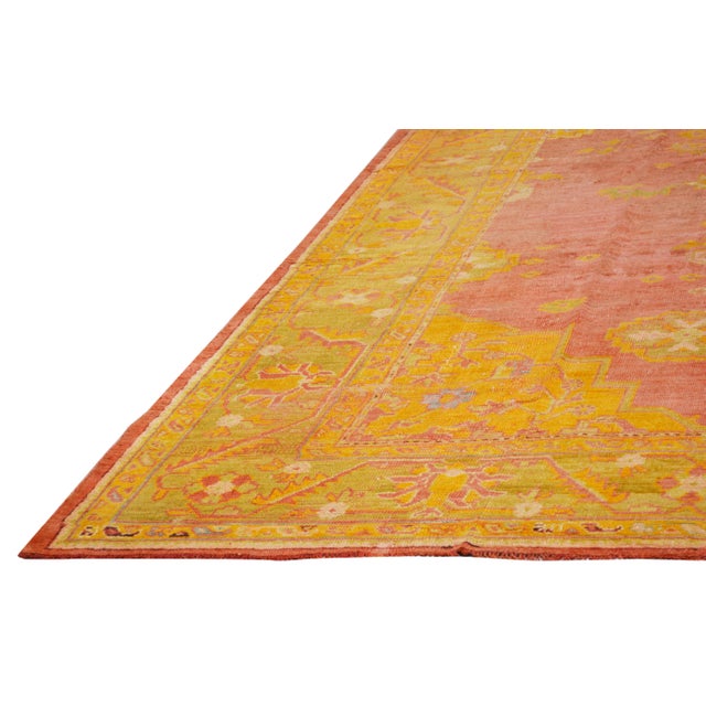 Antique Turkish Oushak Hand Knotted Wool Rug, 9'8''x16' For Sale - Image 4 of 6