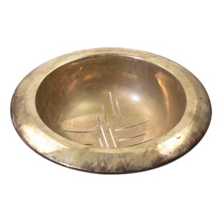 Modernist Silver Bowl with Geometric Pierced Design, 1960s For Sale