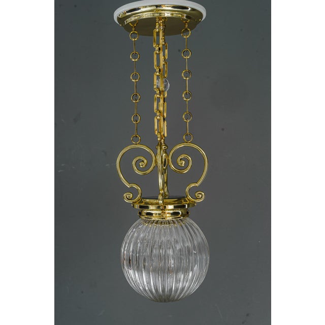 Art Deco Pendant Vienna Around 1920s with Original Cut Glass Shade For Sale - Image 9 of 18