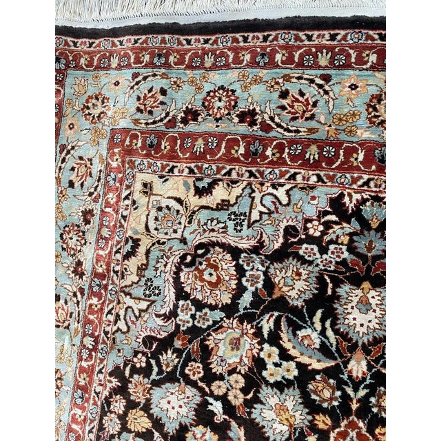 Beige Vintage Silk Indian Rug, 1990s For Sale - Image 8 of 18