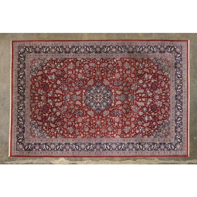 Ruby Red Vintage Persian Tabriz Rug - 11'11 x 17'11 For Sale - Image 8 of 9