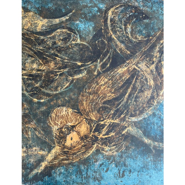 Paint Mid 20th Century Asian Art Abstract Painting, Framed For Sale - Image 7 of 11