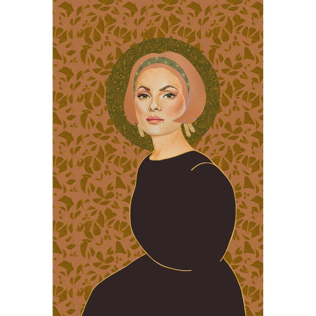 "Bridgette in Vintage Peach Sorbet" Contemporary Figurative Fine Art Print by Chambers Austelle For Sale