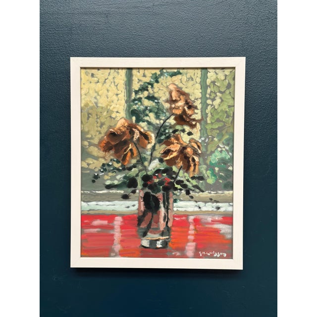 Gustav Herbert Carlsson, Withered Roses, 1950s, Oil on Paper, Framed For Sale - Image 15 of 17