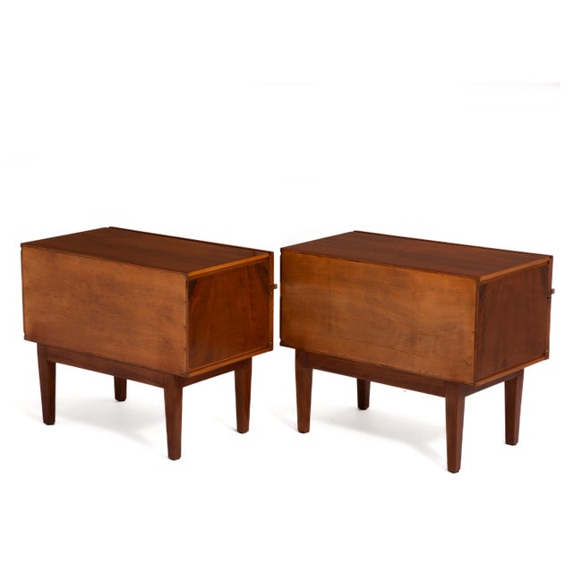 Mid-Century Modern Swedish Rosewood Brass Nightstands After William Hinn Mid Century - A Pair For Sale - Image 3 of 11