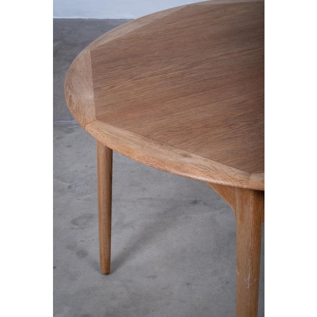 Round Oak Dining Table attributed to Svend Aage Madsen for K. Knudsen, Denmark, 1960s For Sale - Image 3 of 13