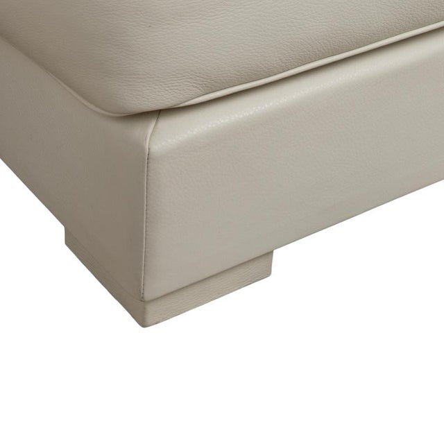 Cream Leather Ottoman from Baxter For Sale - Image 3 of 9