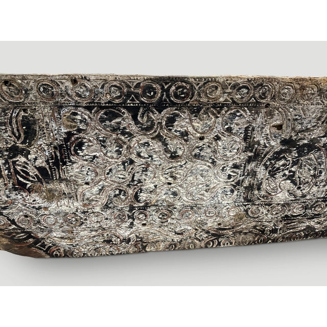 Andrianna Shamaris Ancient Hand Carved Wooden Panel For Sale - Image 11 of 18