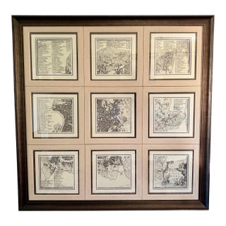 Monumental Framed Map of Rome — Grand Tour Style Architectural Wall Art For Sale