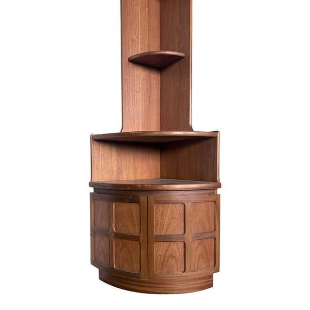 Wood Vintage Square Teak Corner Display Cabinet from Nathan, 1970s For Sale - Image 7 of 9
