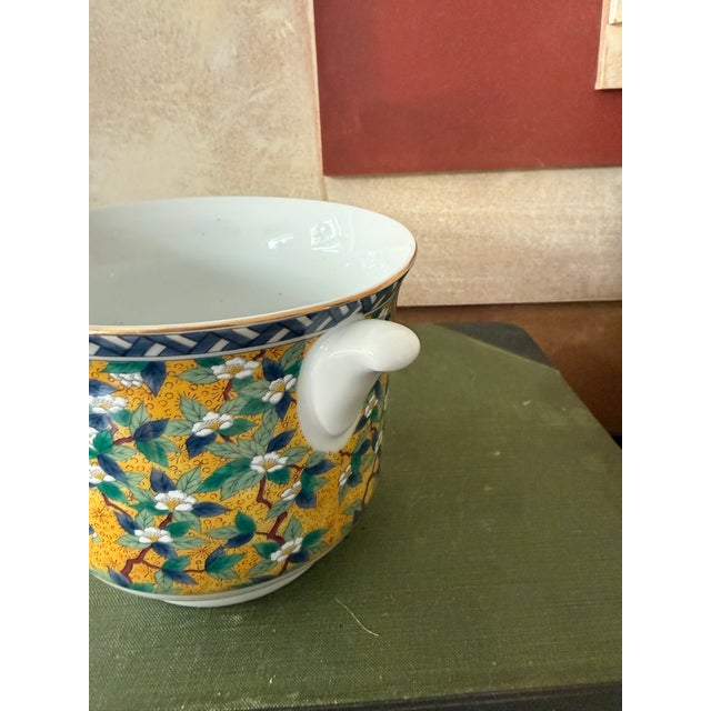 1980s Vintage Windsor Takahashi Hand Decorated Cachepot Planter San Francisco Japan For Sale - Image 5 of 8
