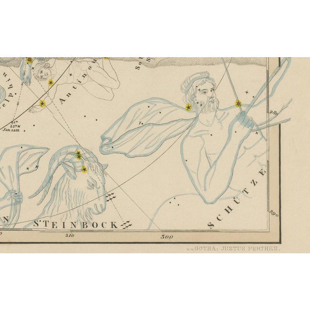 Paper Northern Hemisphere Astronomical Star Constellations Chart, 1858 For Sale - Image 7 of 10