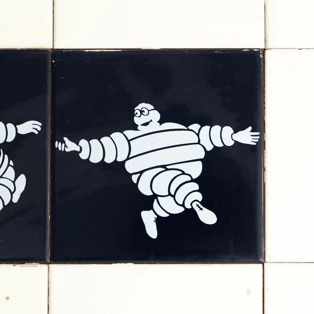 Vintage Michelin Man Tiles, 1960s, Set of 12 For Sale - Image 6 of 12